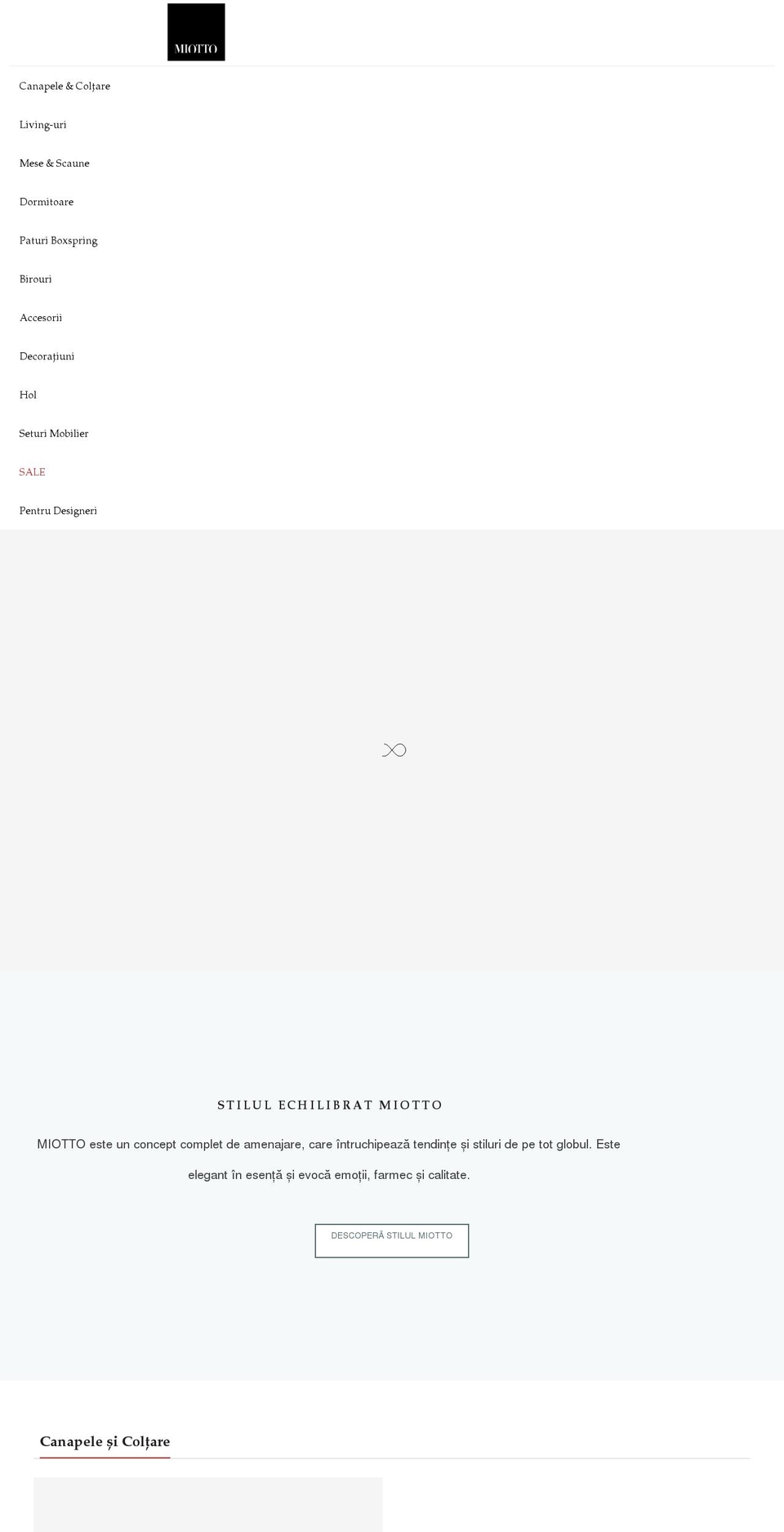home-miotto.ro shopify website screenshot