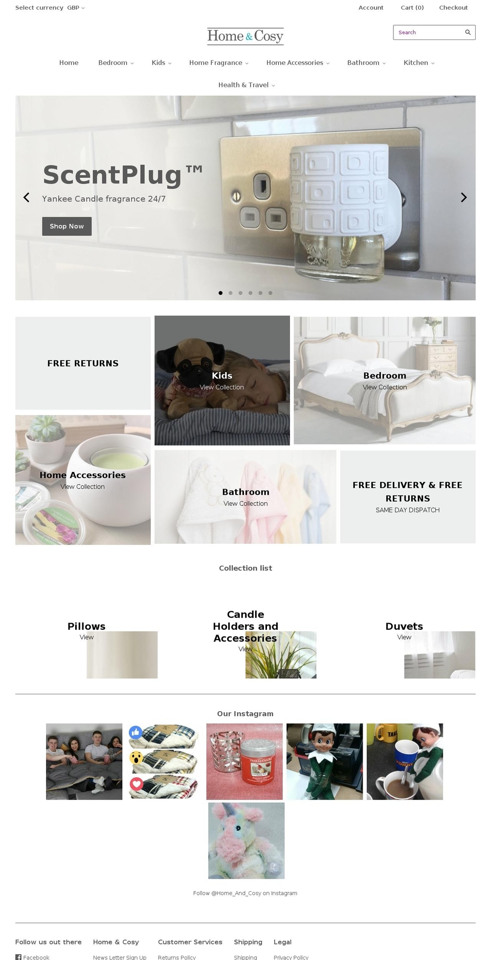 homeandcosy.co.uk shopify website screenshot