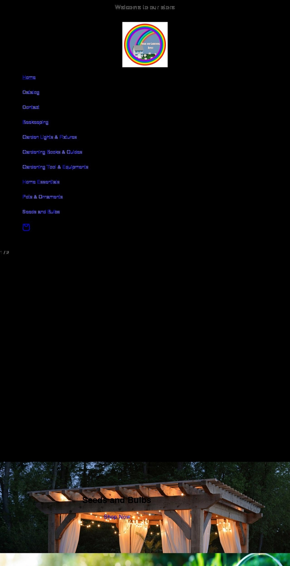 homeandgardeningdepot.com shopify website screenshot