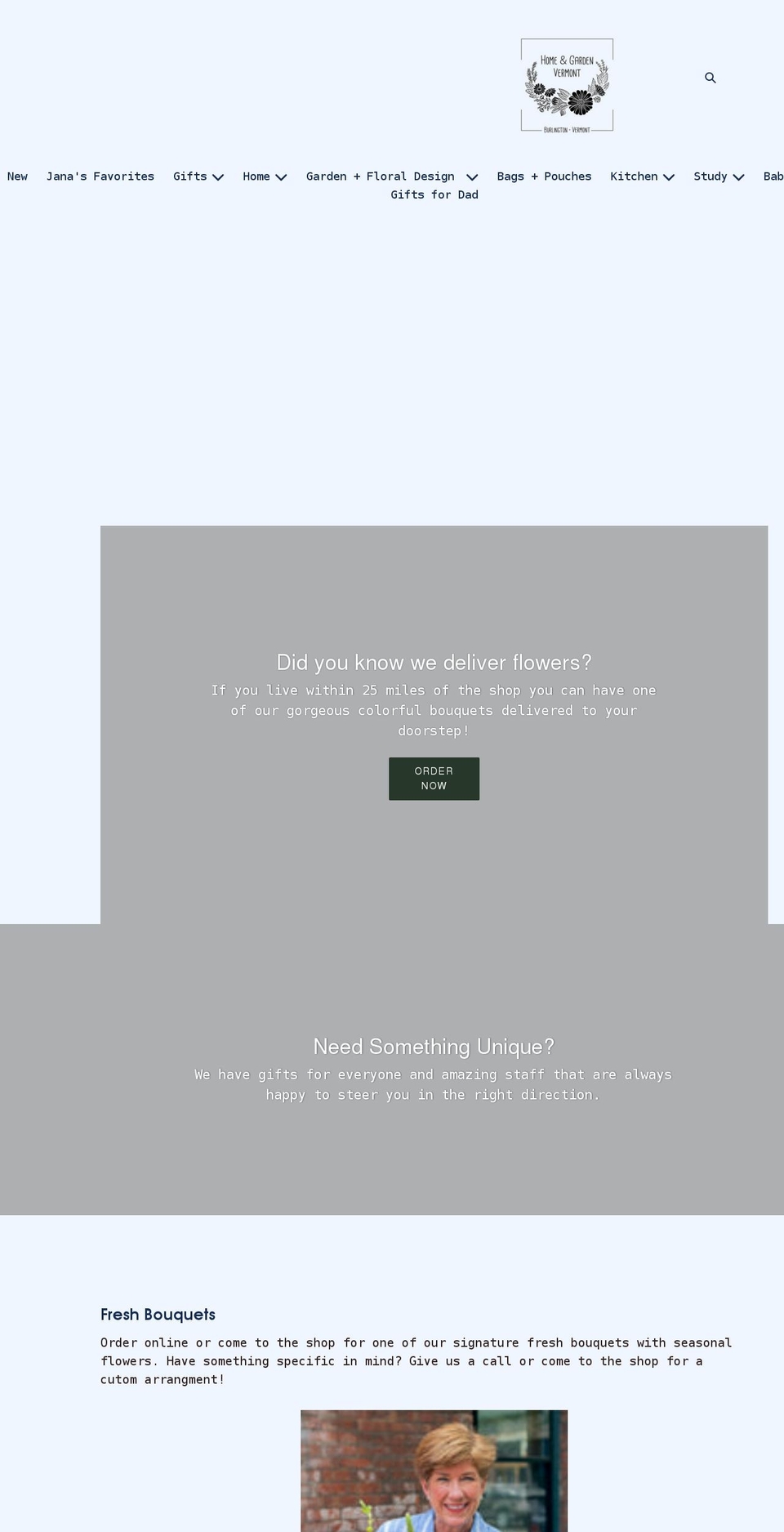 homeandgardenvermont.com shopify website screenshot