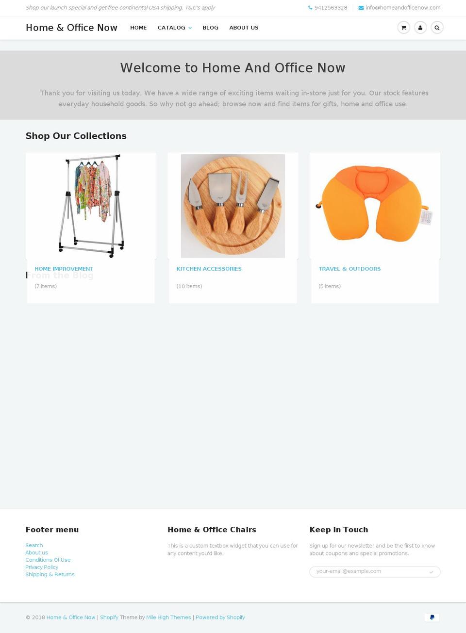 homeandofficenow.com — Shopify storefront screenshot
