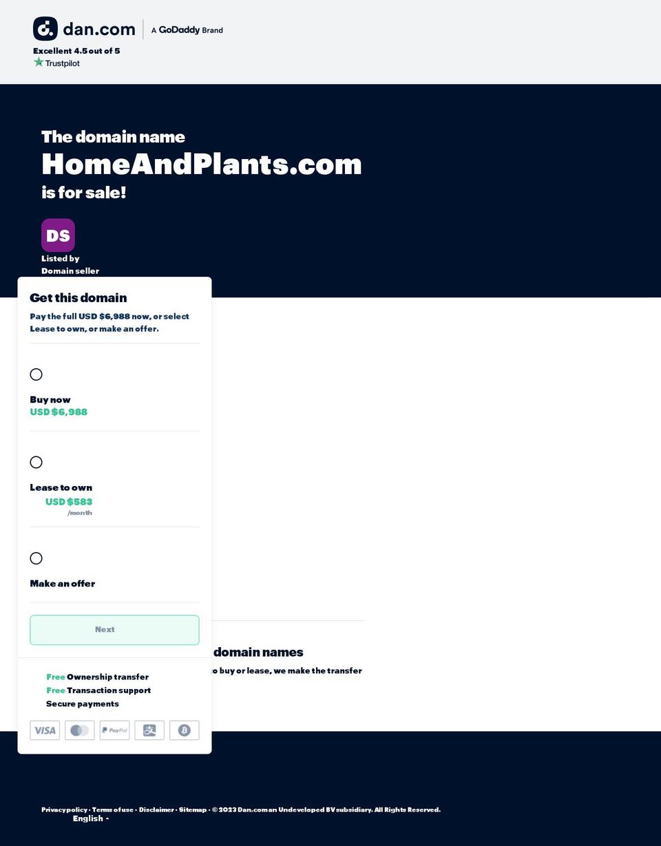 homeandplants.com — Shopify storefront screenshot