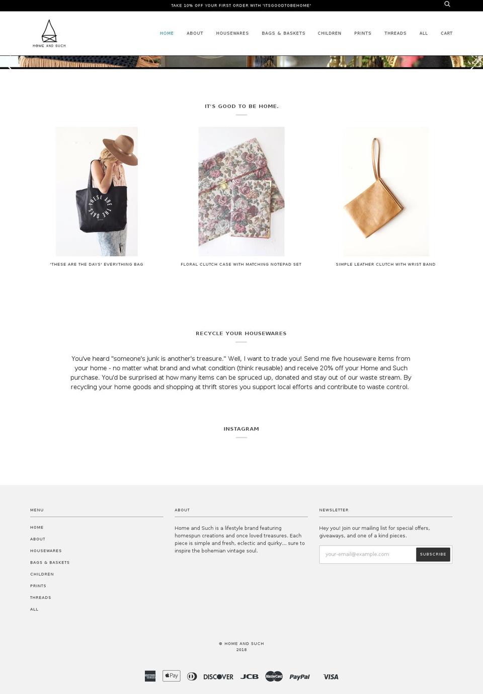 homeandsuch.com — Shopify storefront screenshot
