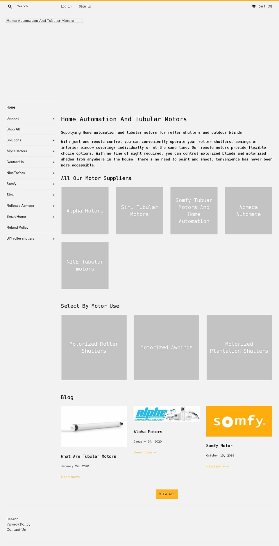 homeautomationandtubularmotors.com.au shopify website screenshot