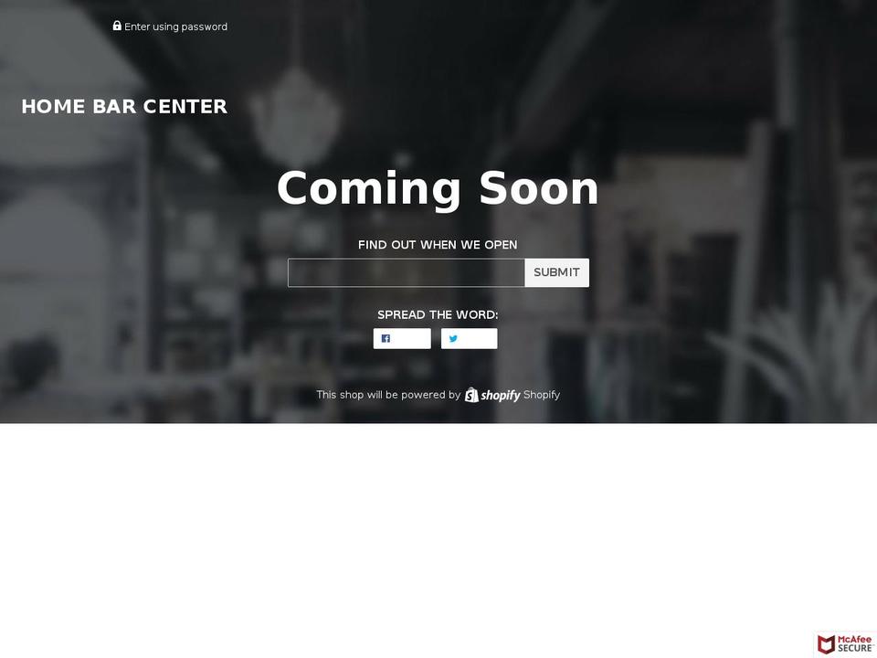 homebarcenter.com — Shopify storefront screenshot