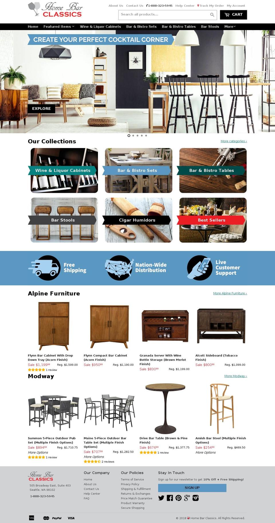 homebarclassics.com — Shopify storefront screenshot