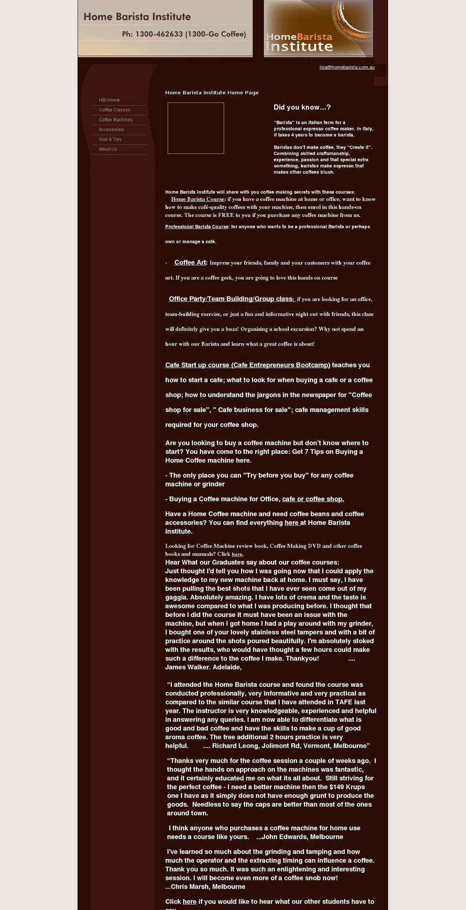 homebarista.com.au shopify website screenshot