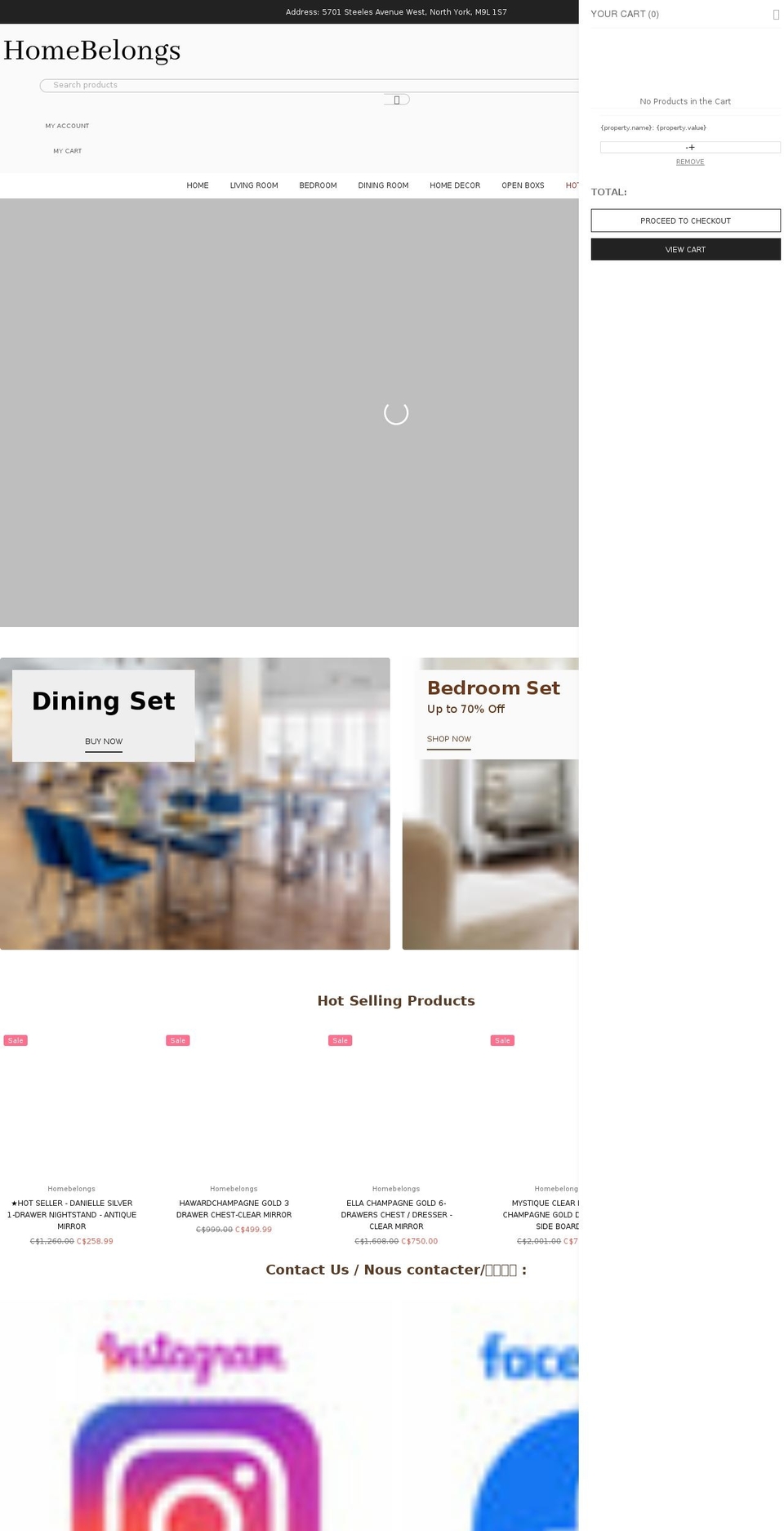 homebelongs.com shopify website screenshot