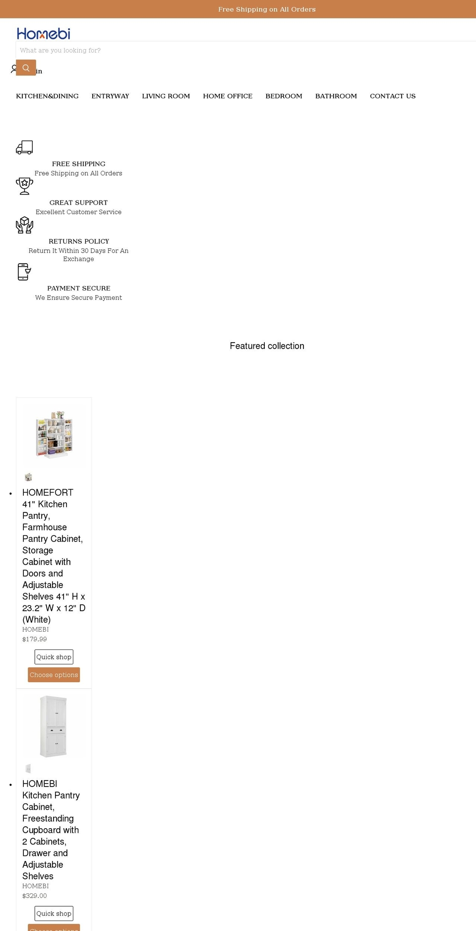 homebi.com shopify website screenshot