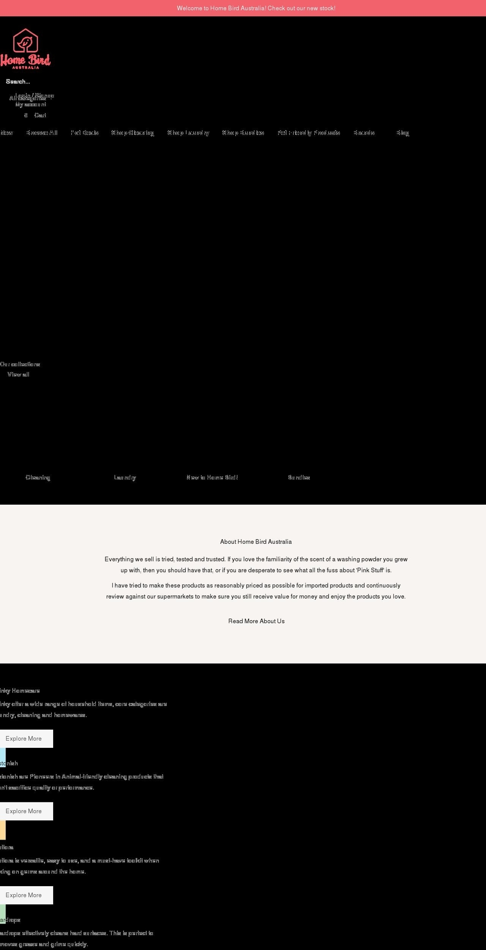 homebirdaustralia.com shopify website screenshot