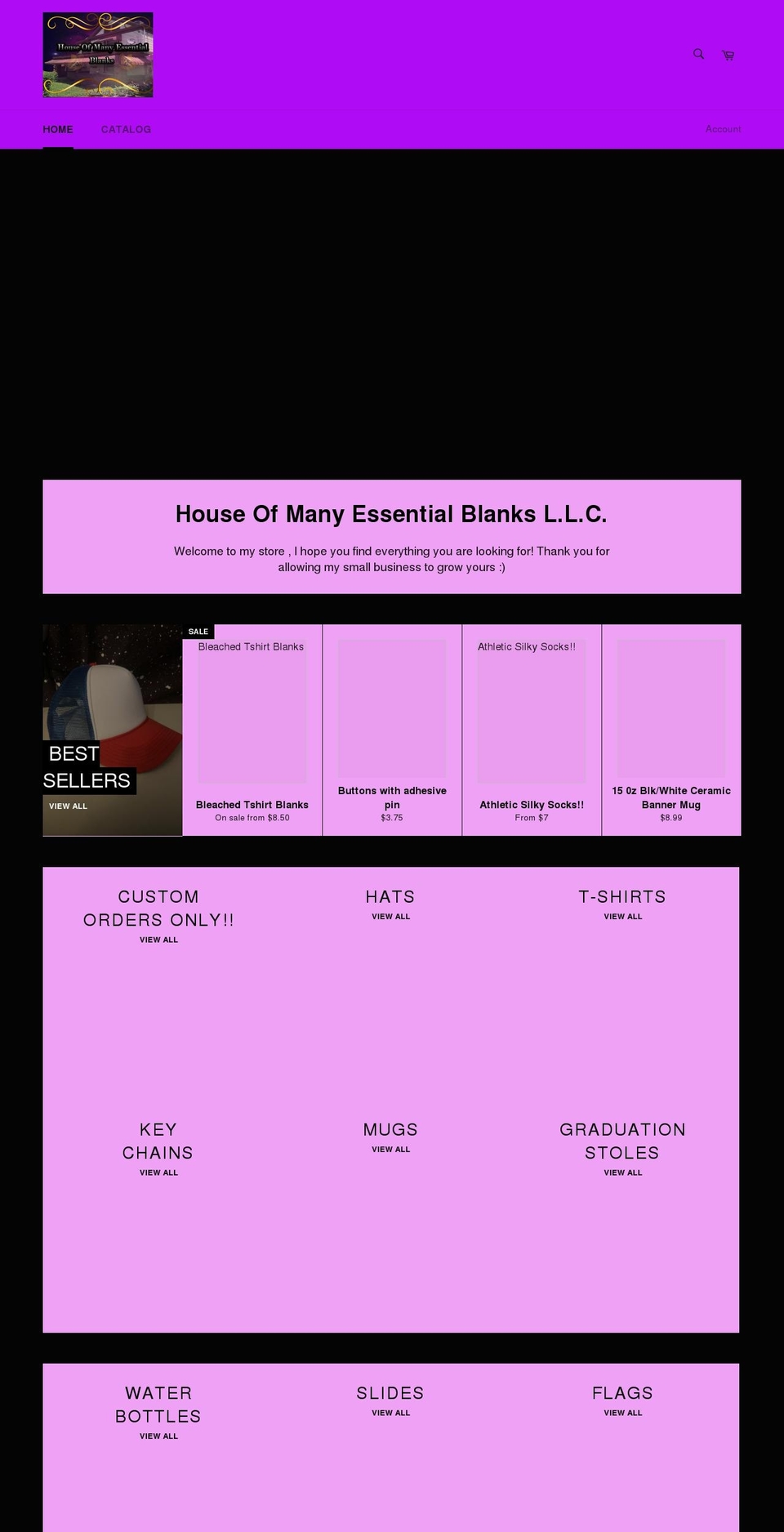 homeblanks.com shopify website screenshot