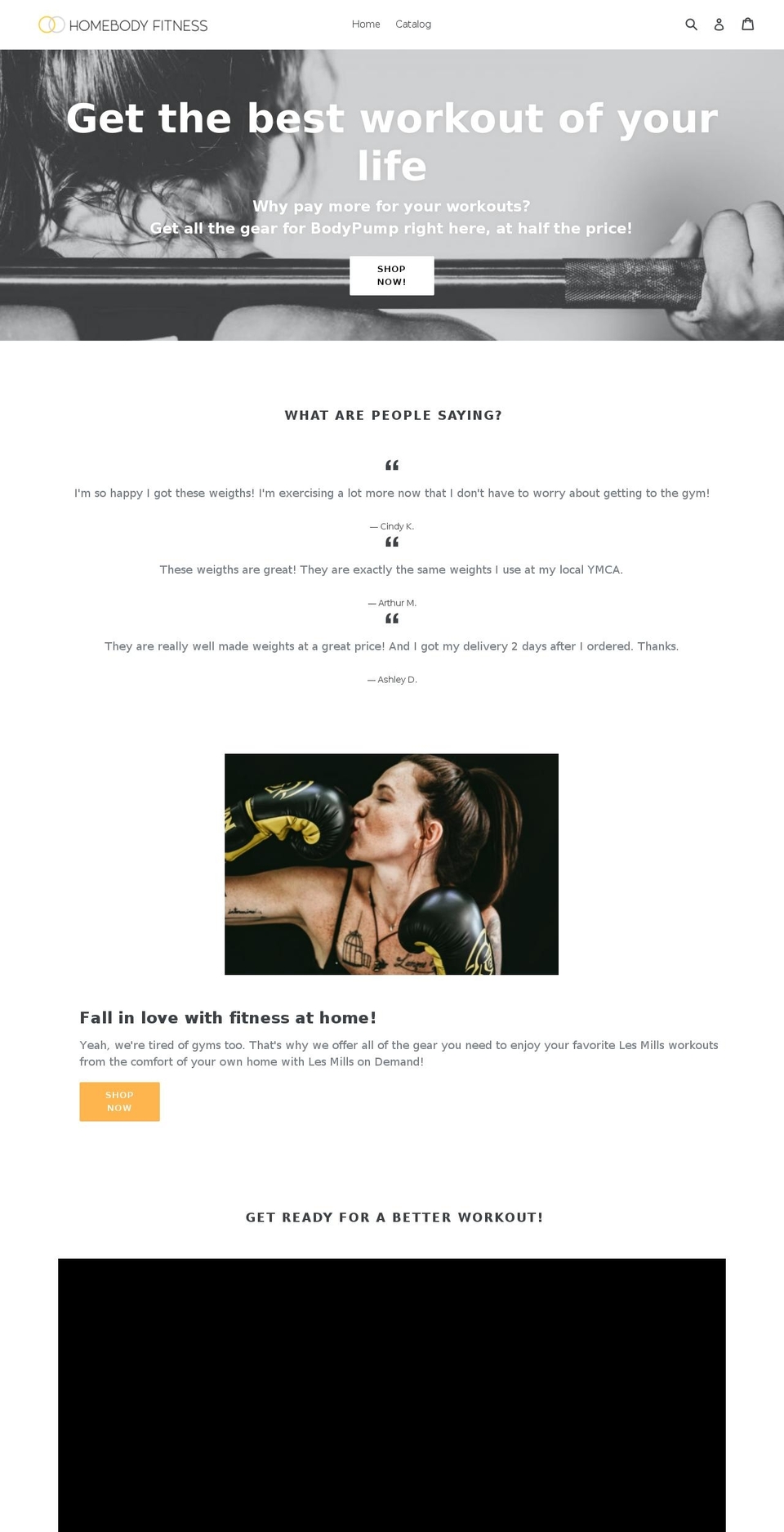 homebody.fitness shopify website screenshot