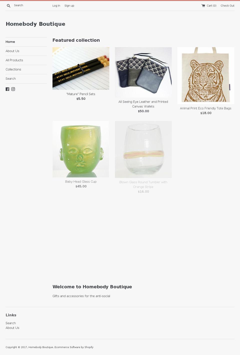 homebodyboutique.com shopify website screenshot