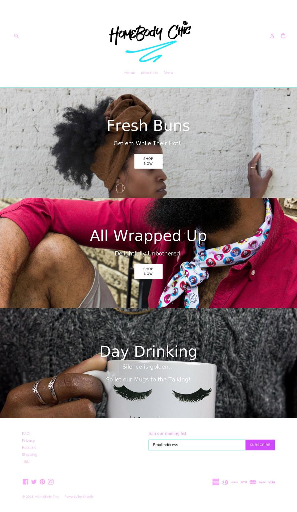 homebodychic.com — Shopify storefront screenshot