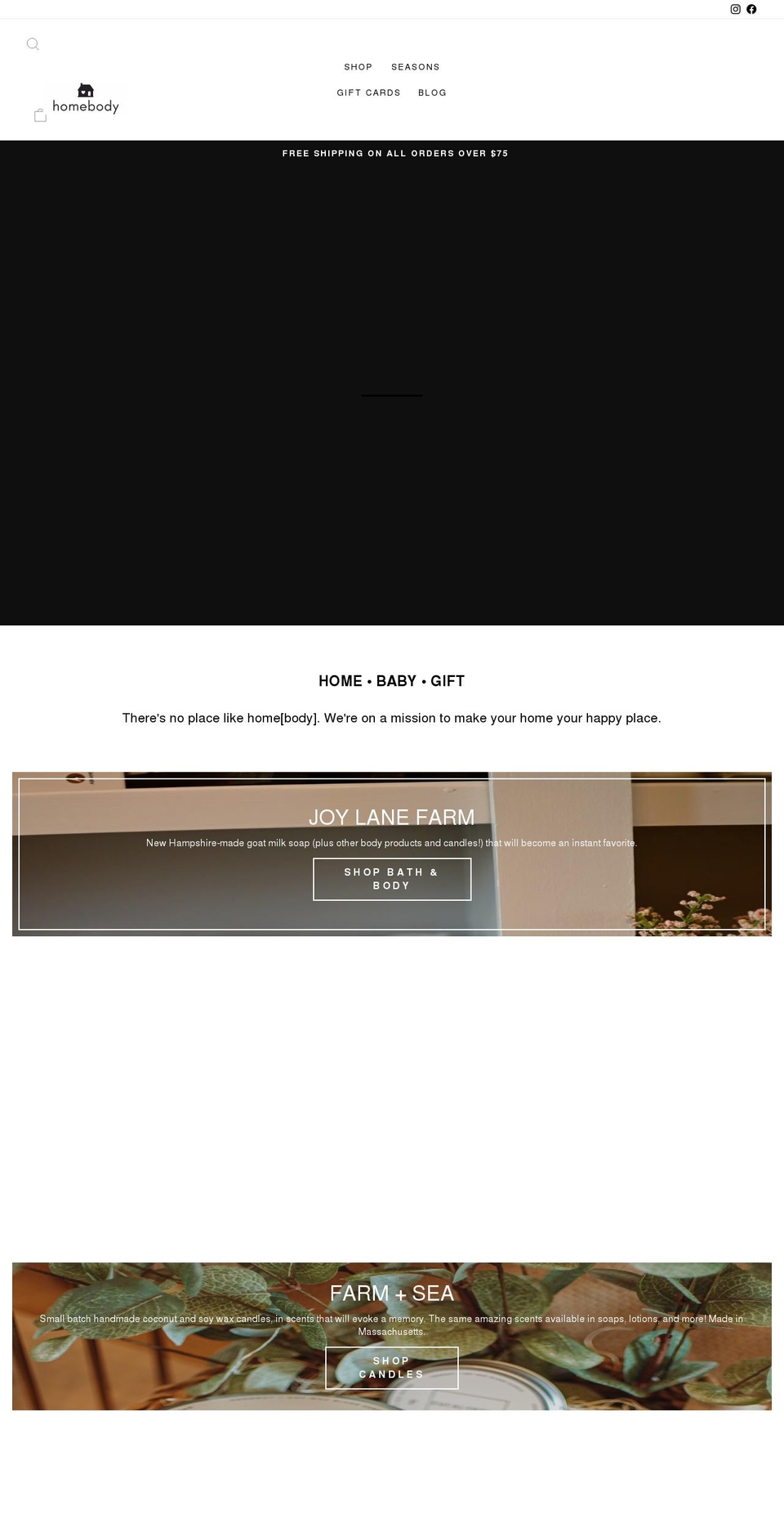 homebodynh.com shopify website screenshot