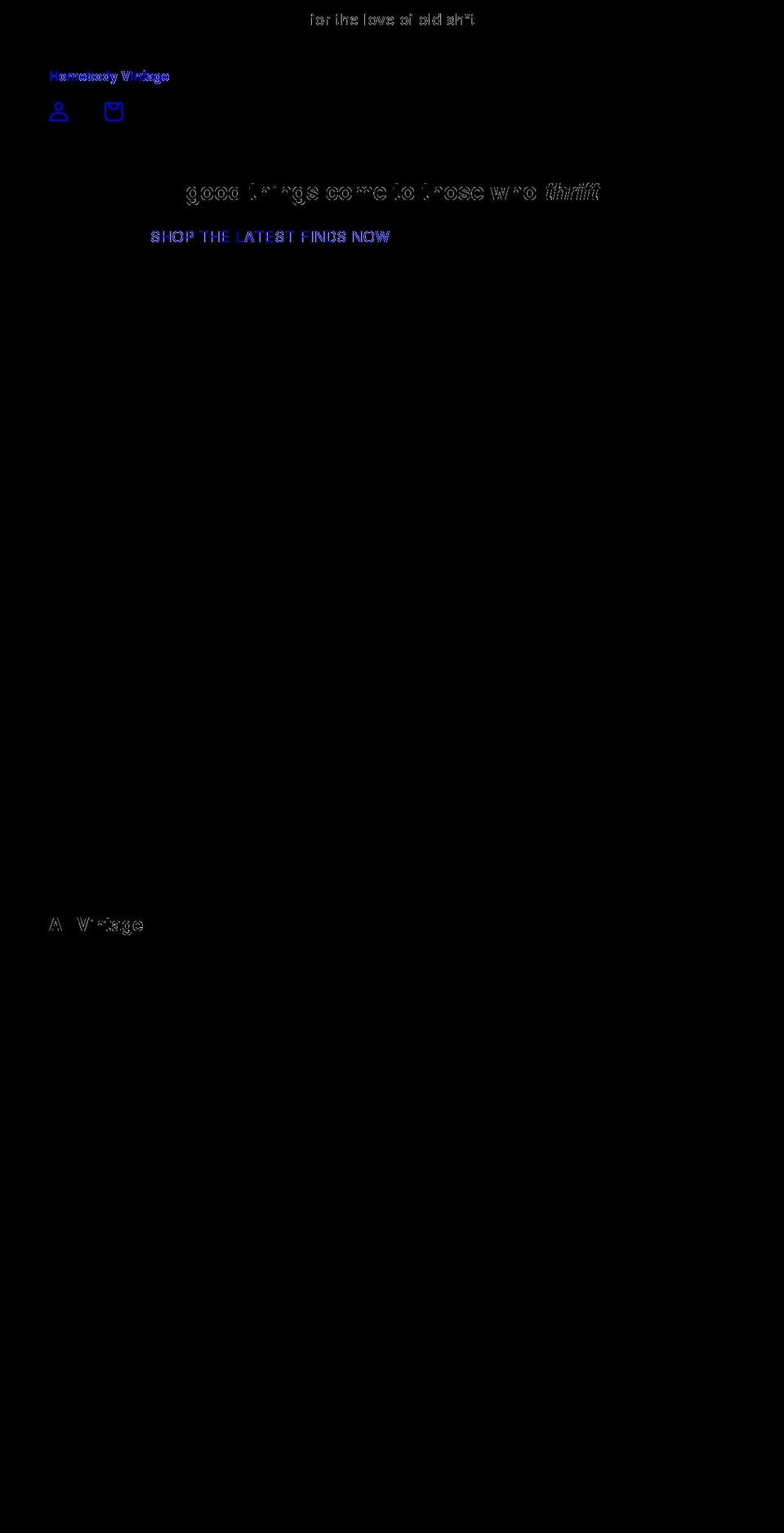 homebodyvintage.com shopify website screenshot