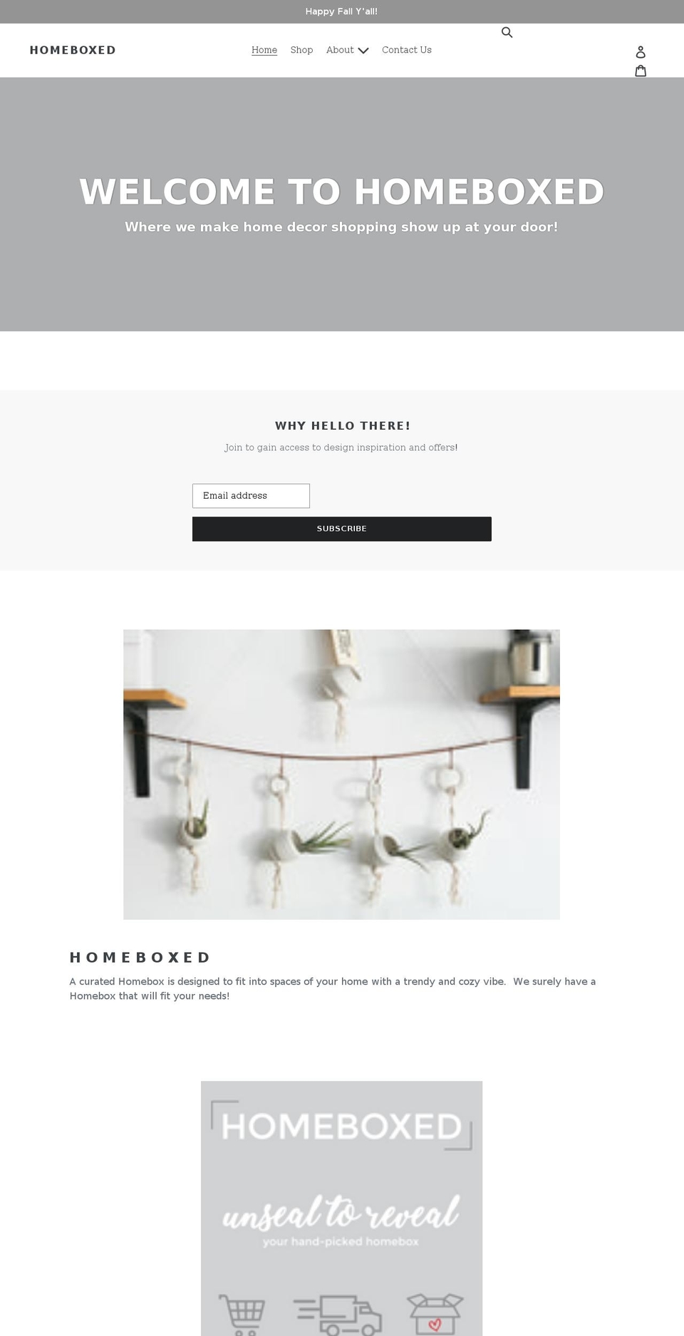 homeboxedco.com shopify website screenshot