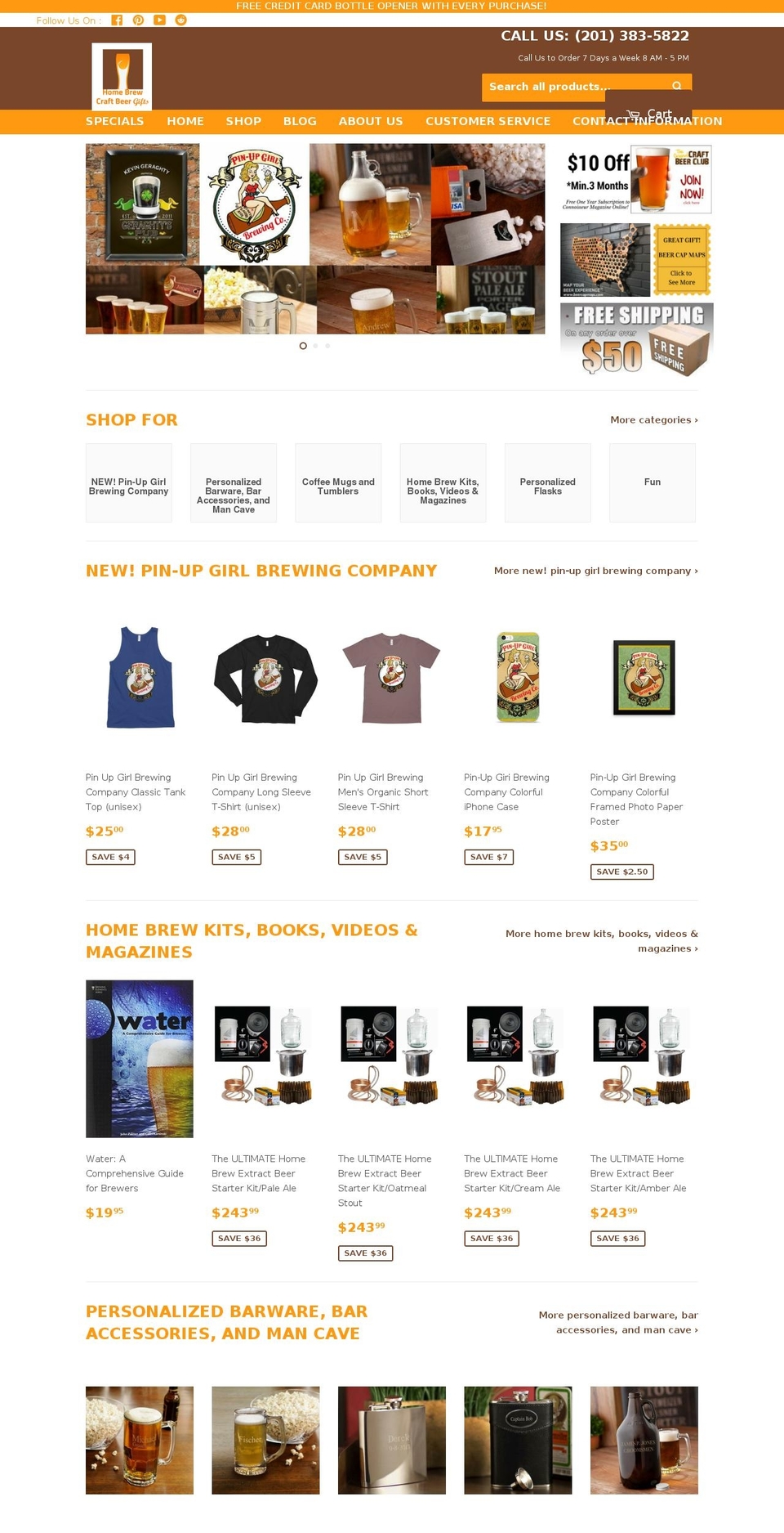homebrewcraftbeer.com shopify website screenshot