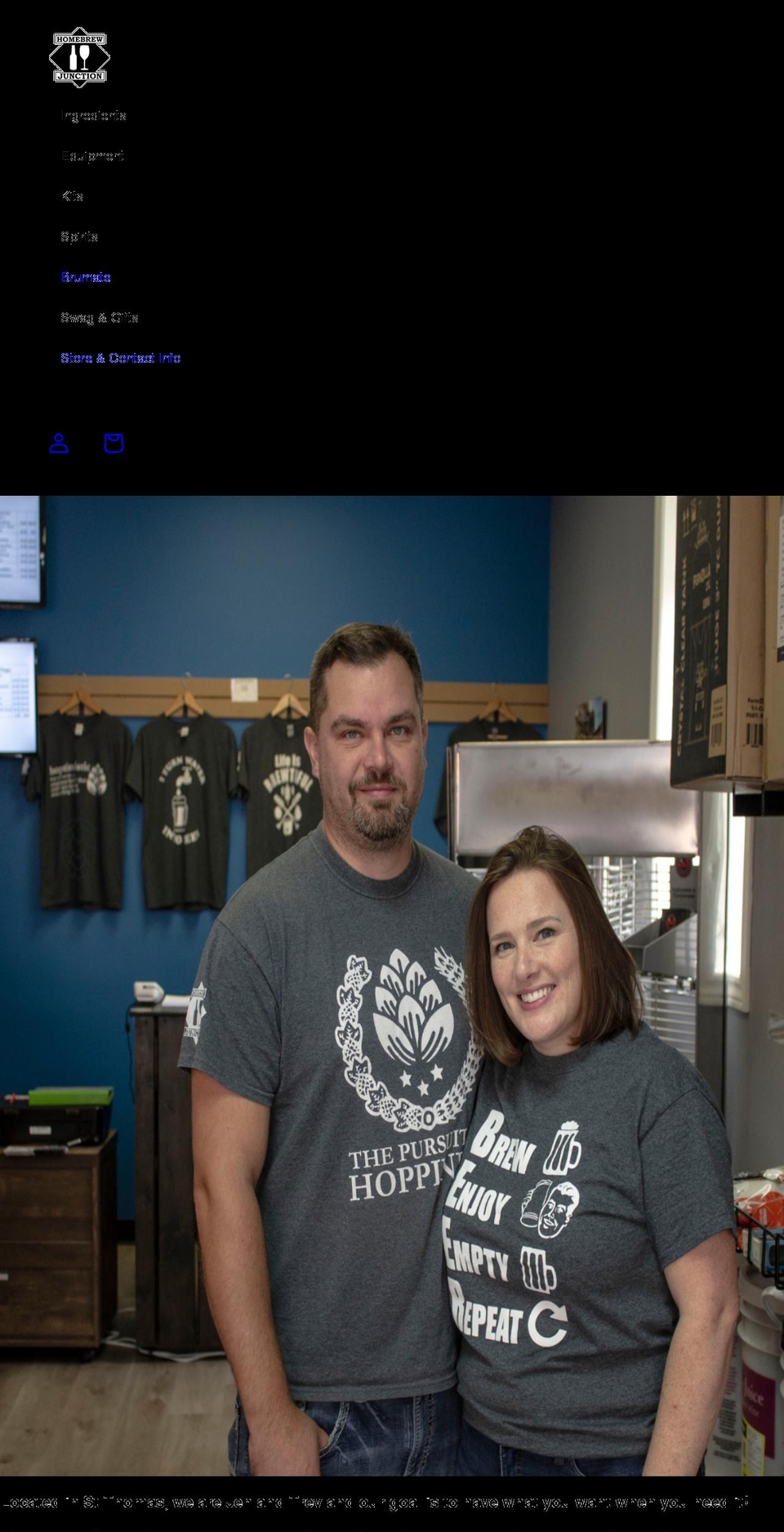 homebrewjunction.com shopify website screenshot