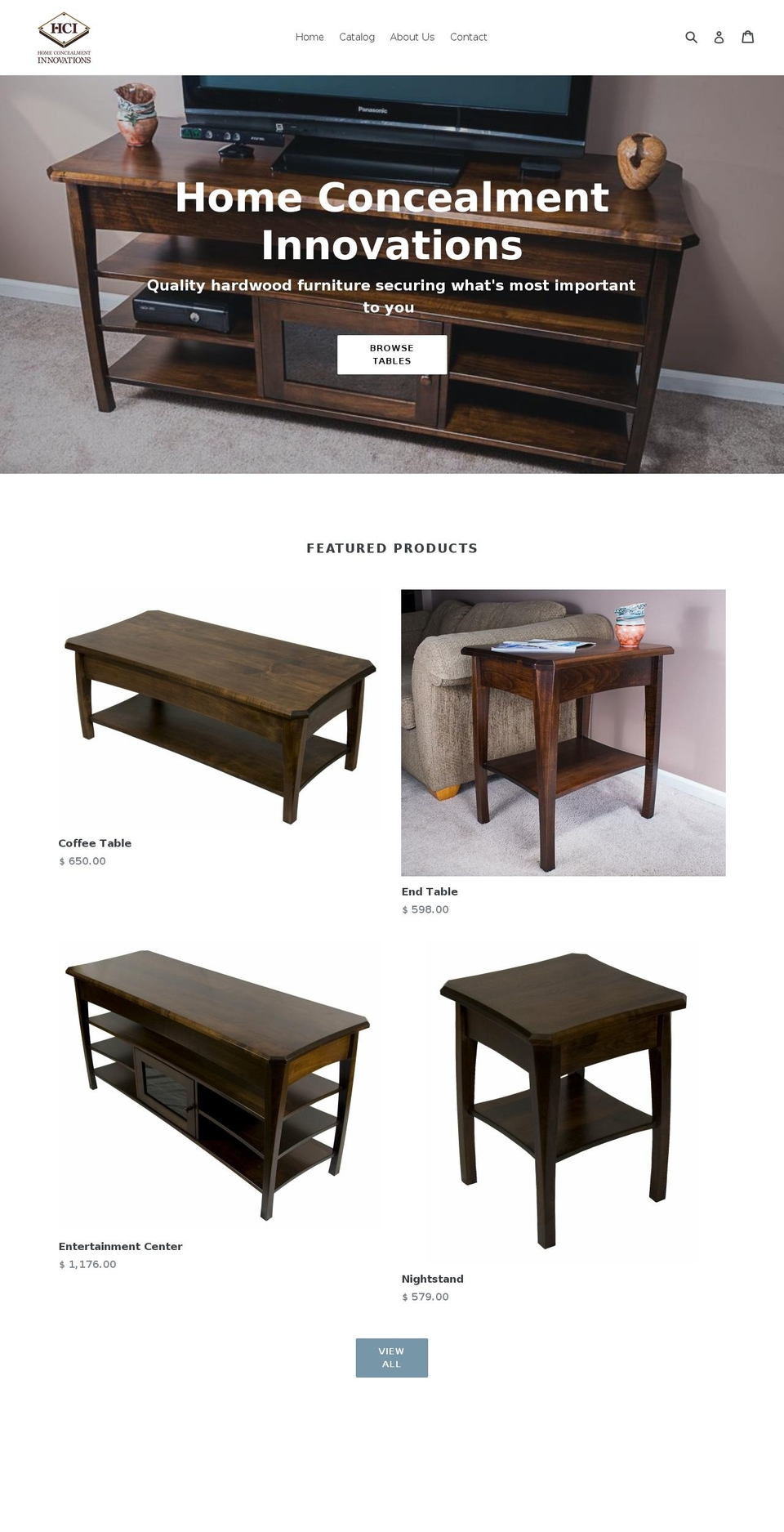 homeconcealment.com — Shopify storefront screenshot