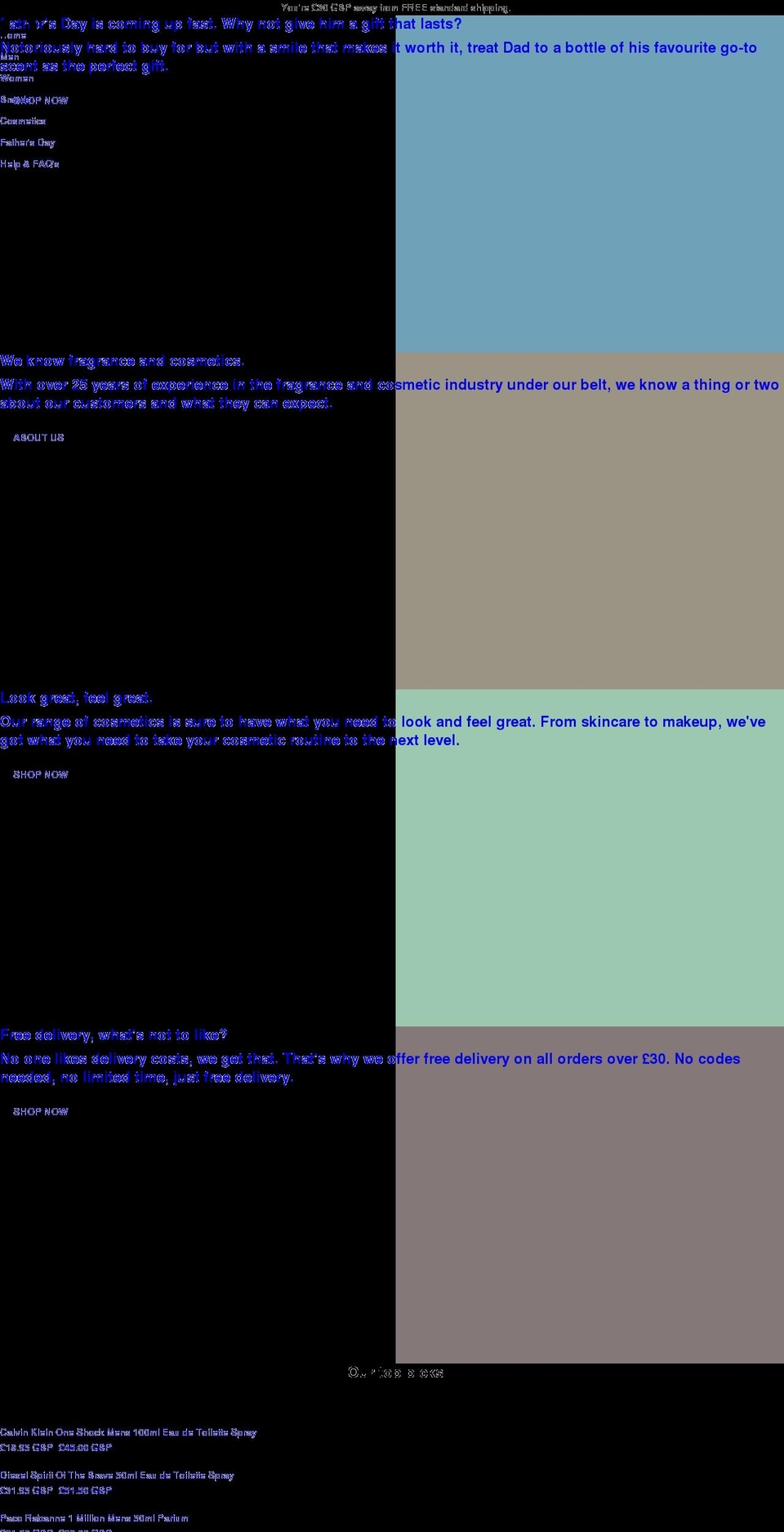 homecosmetics.co.uk shopify website screenshot