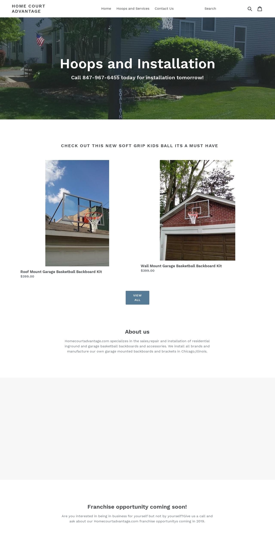 homecourtadvantage.com — Shopify storefront screenshot