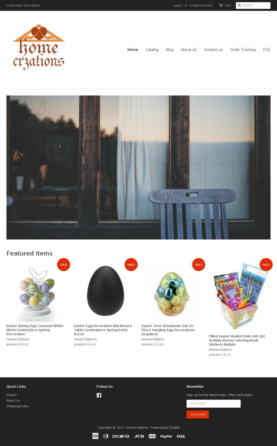 homecr3ations.com shopify website screenshot
