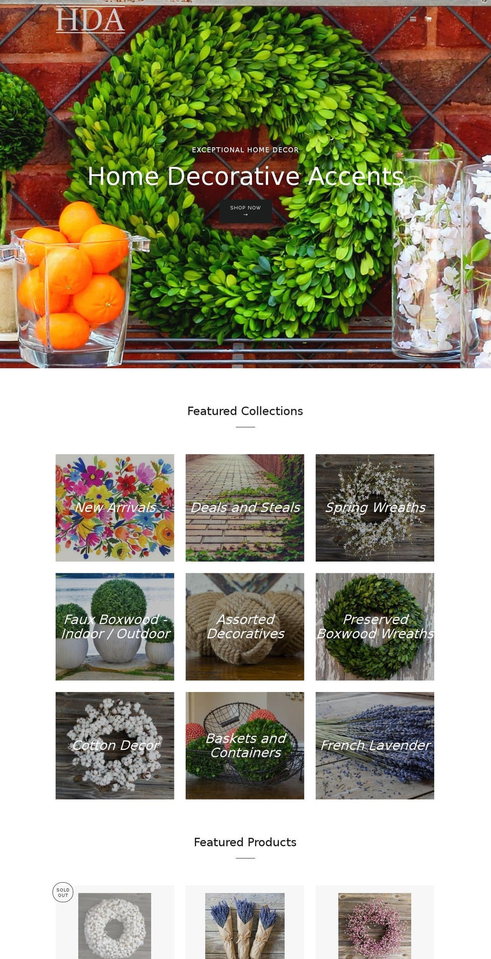 homedecorativeaccents.com shopify website screenshot