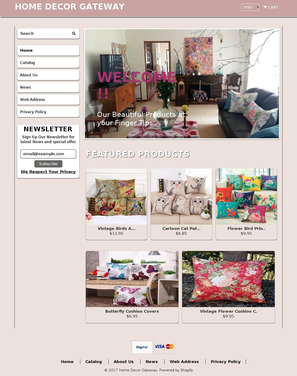 Décor Shopify theme site example homedecorgateway.com