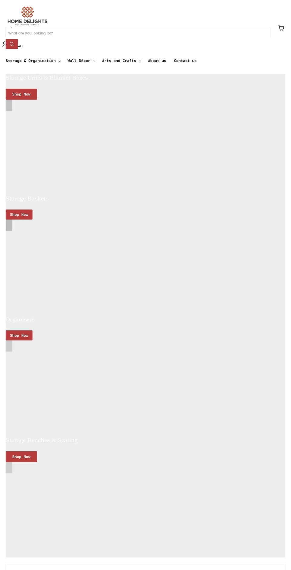 homedelights.co.uk shopify website screenshot