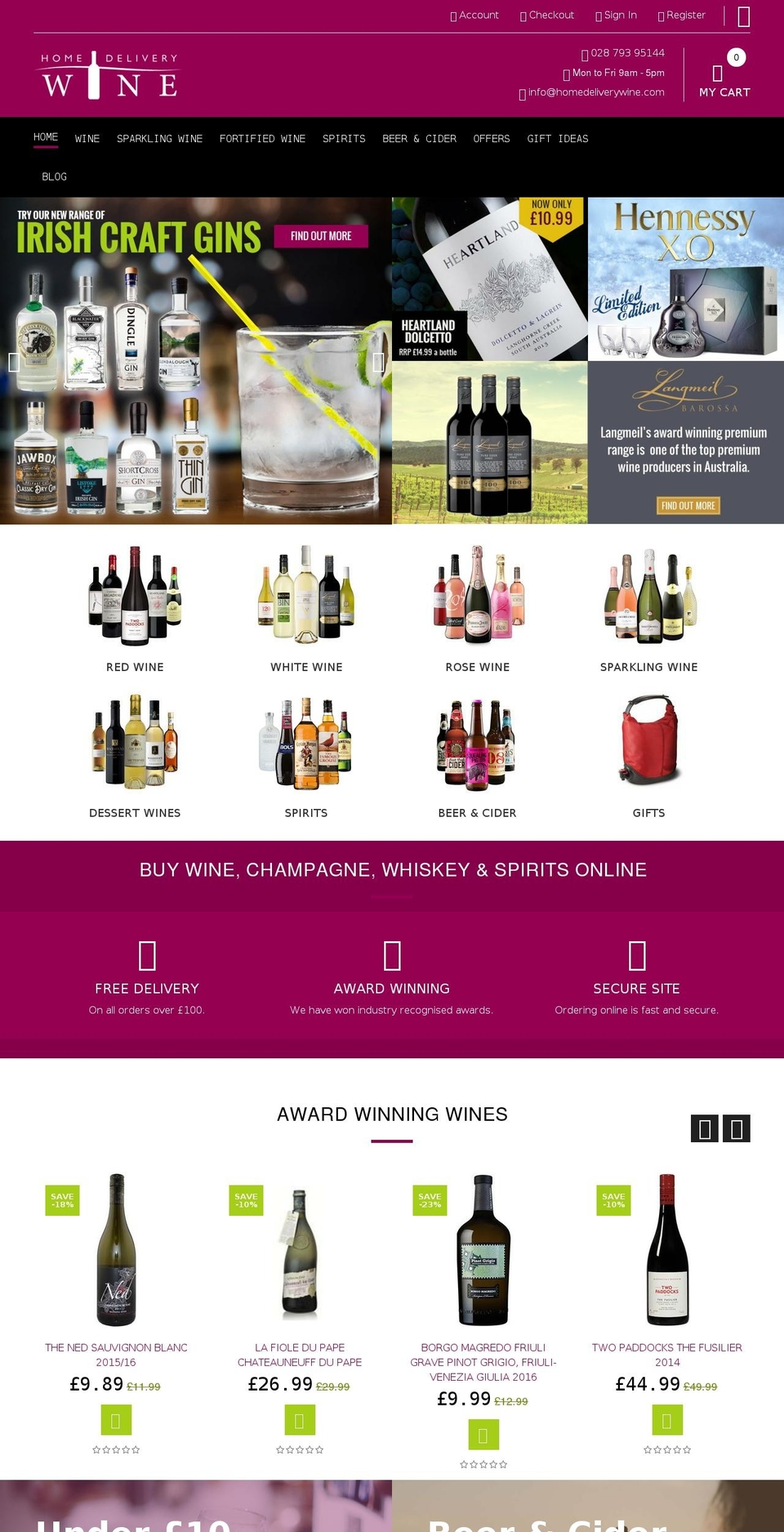 Home Delivery Wine Shopify theme site example homedeliverywine.com