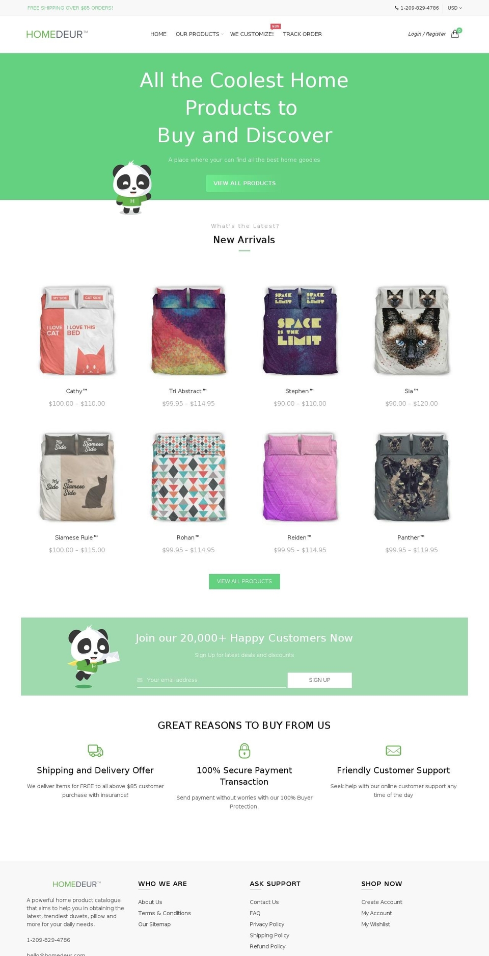 homedeur.com shopify website screenshot