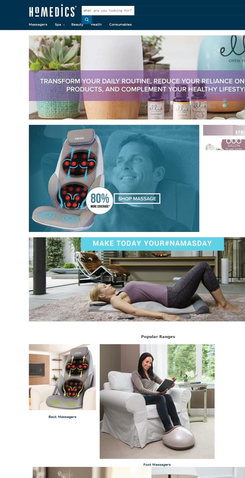 homedics.co.za shopify website screenshot