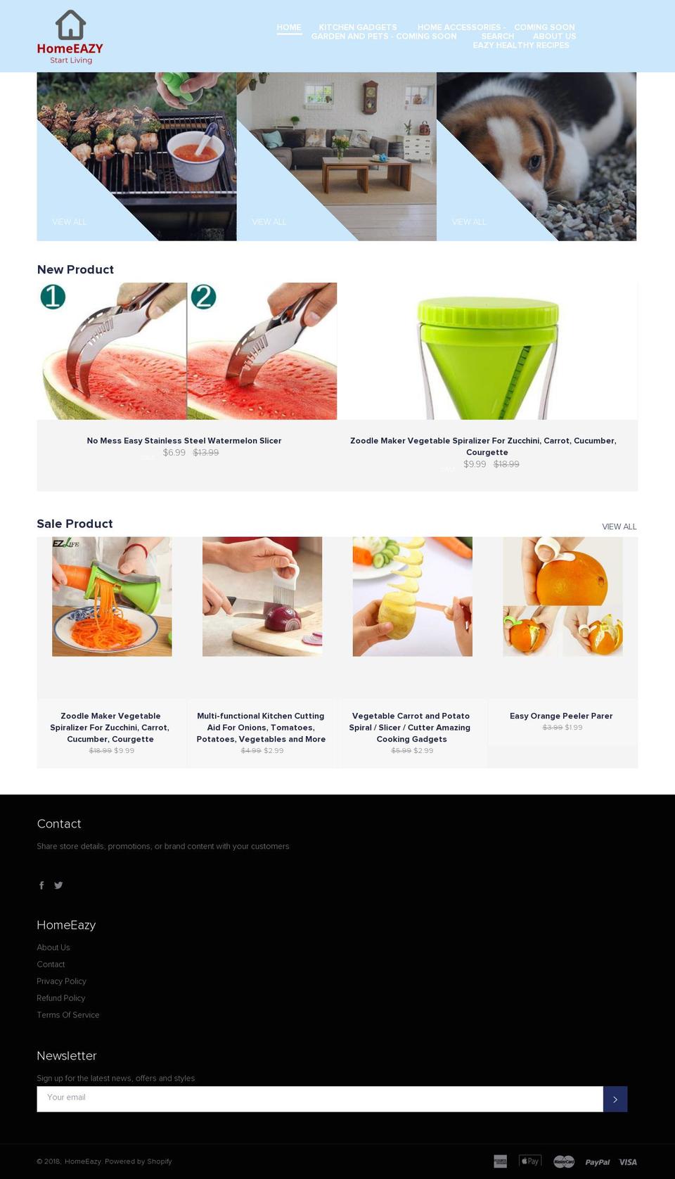 Homey Shopify theme site example homeeazy.com