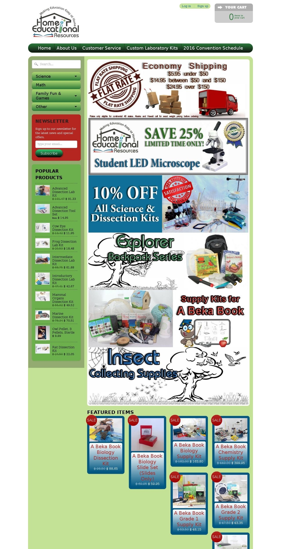 homeeducationalresources.com shopify website screenshot