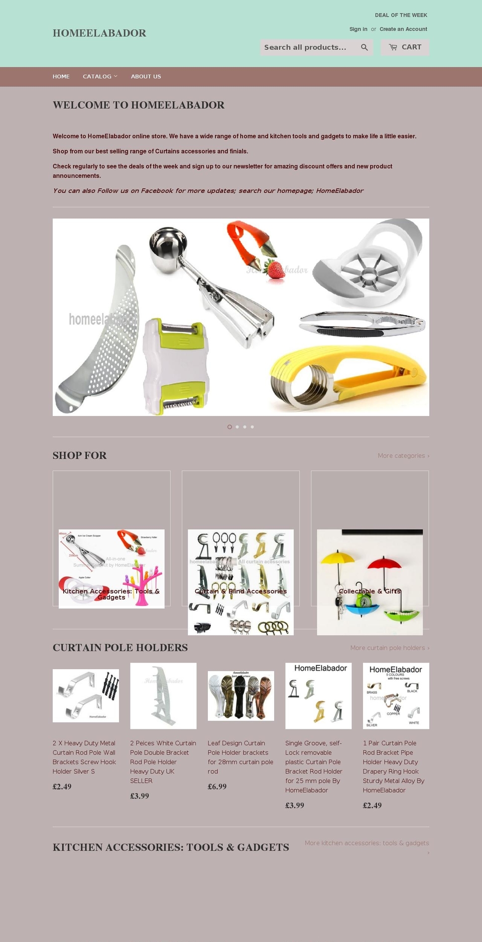 homeelabador.com — Shopify storefront screenshot