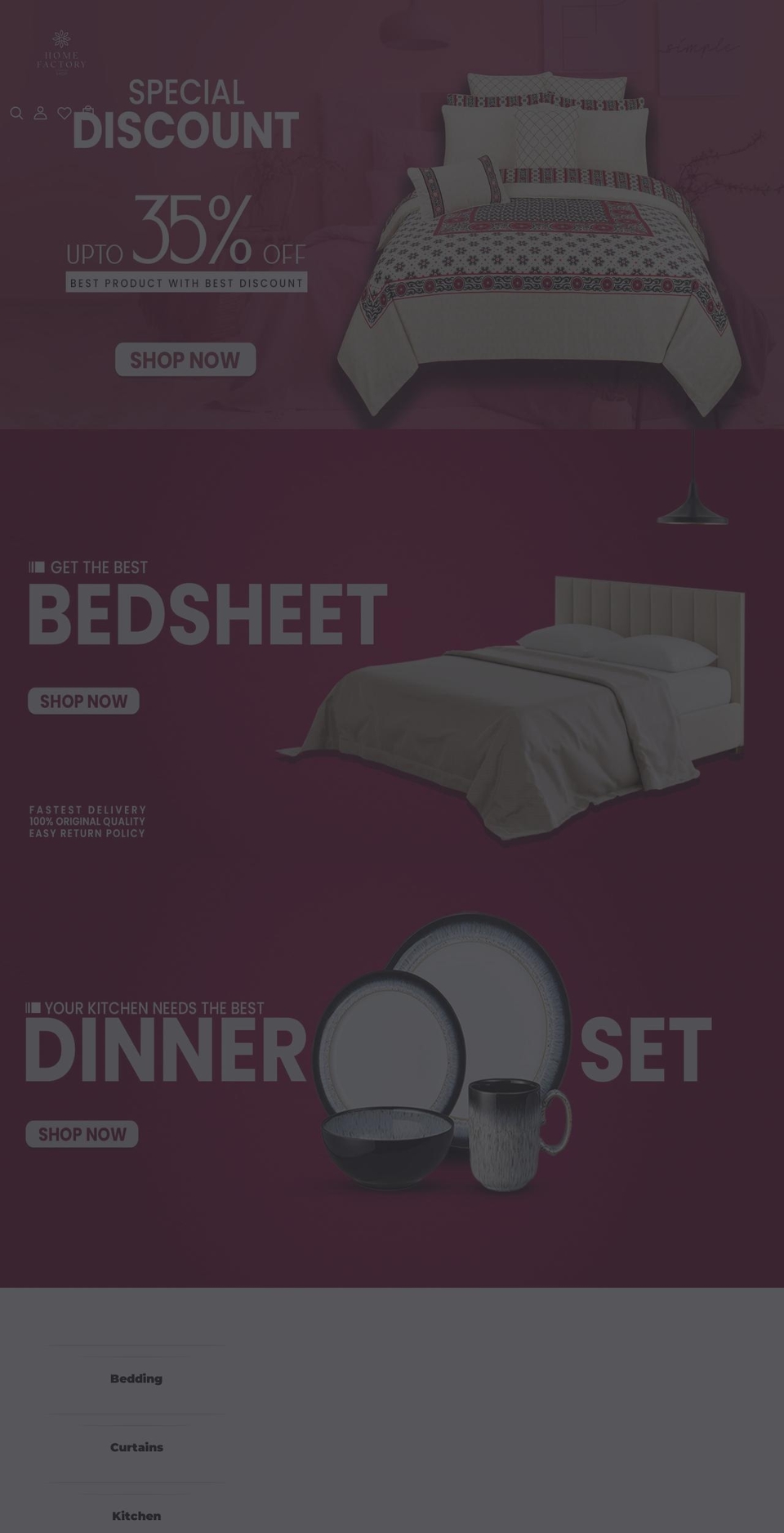 homefactoryshop.com shopify website screenshot