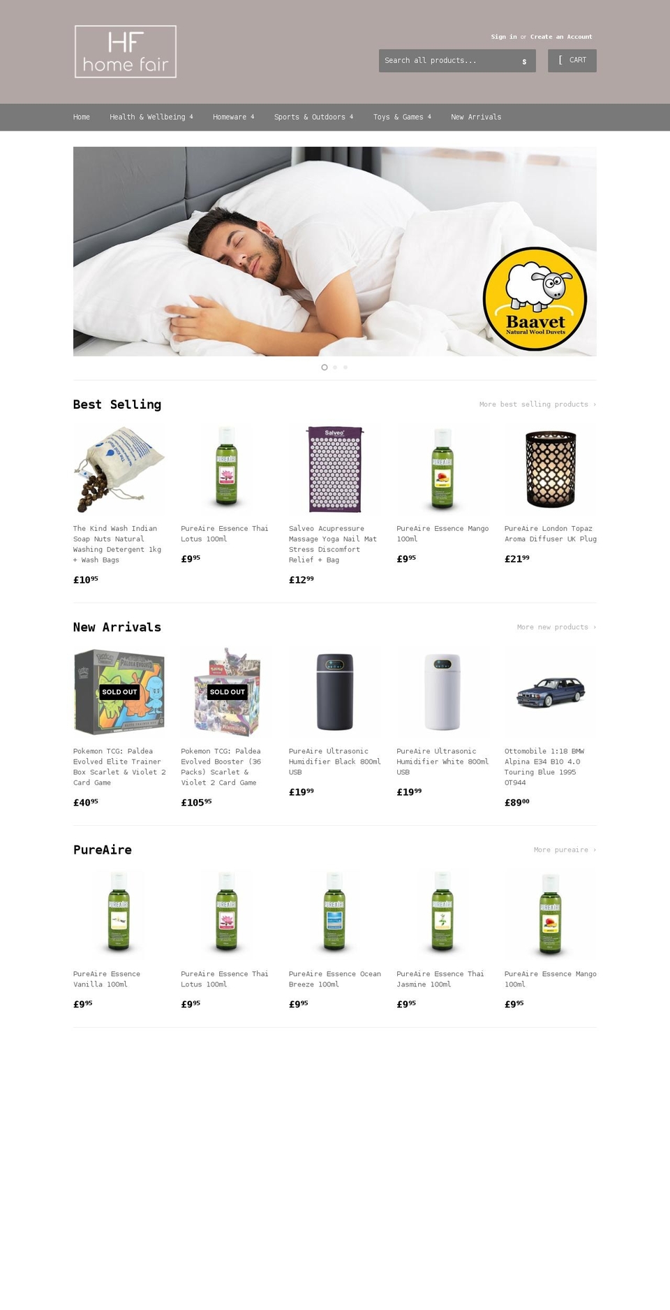 homefair.uk shopify website screenshot