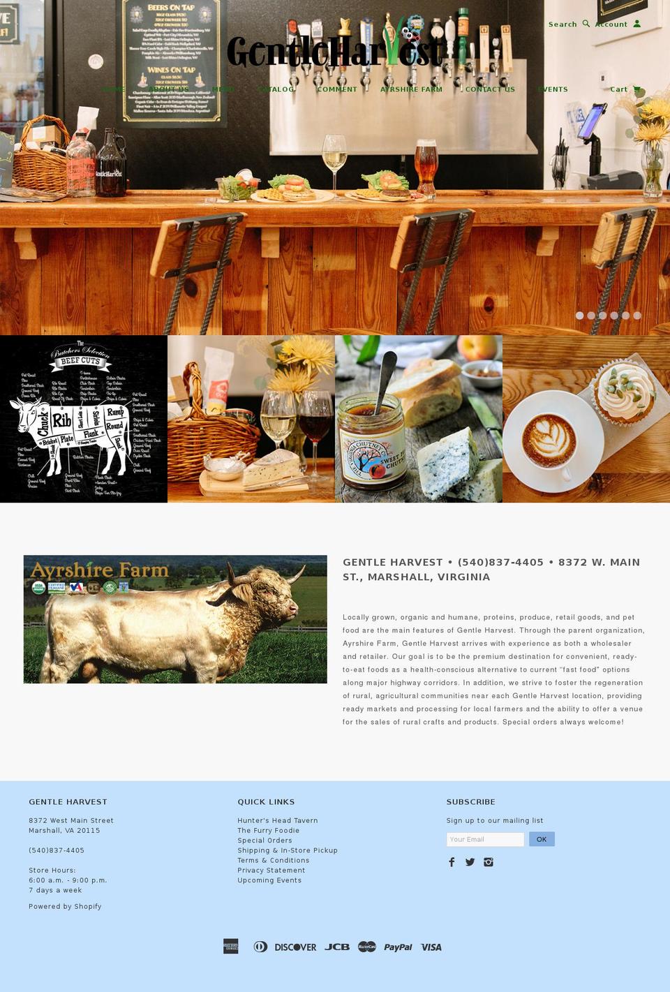 homefarmstorecatering.com shopify website screenshot