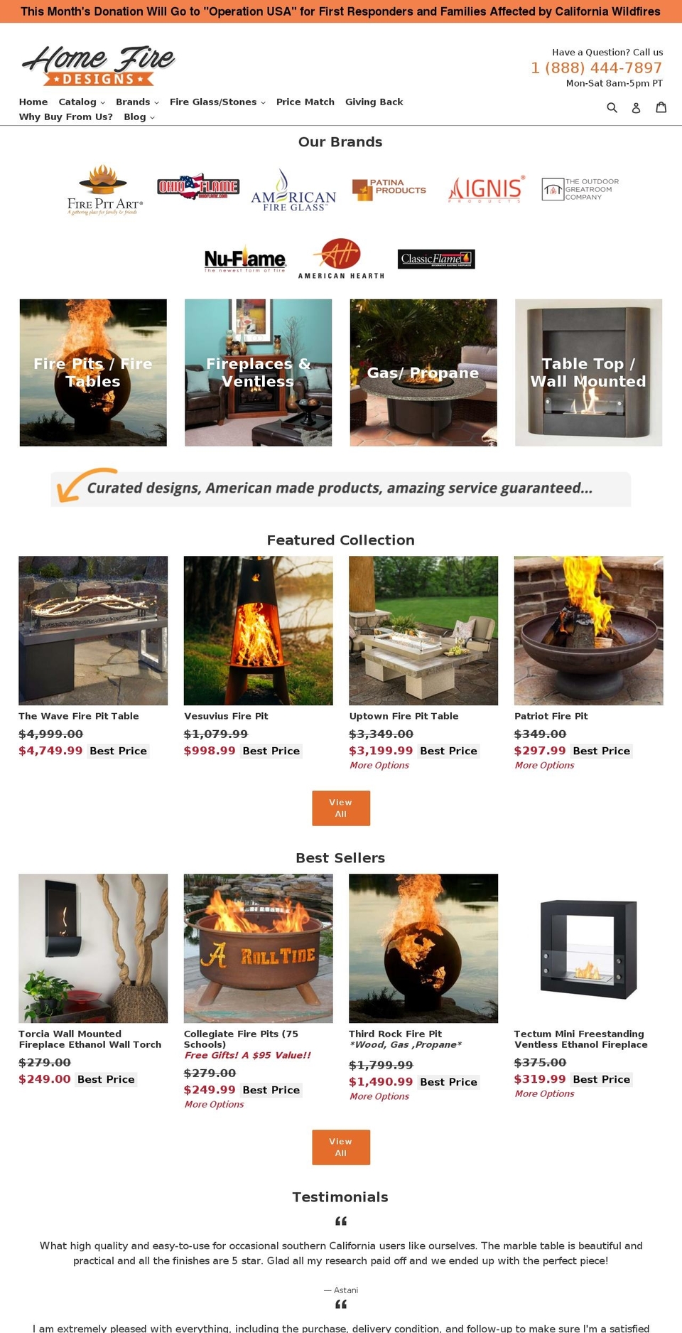 homefiredesigns.com — Shopify storefront screenshot