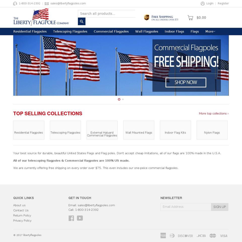 homeflagpoles.com shopify website screenshot