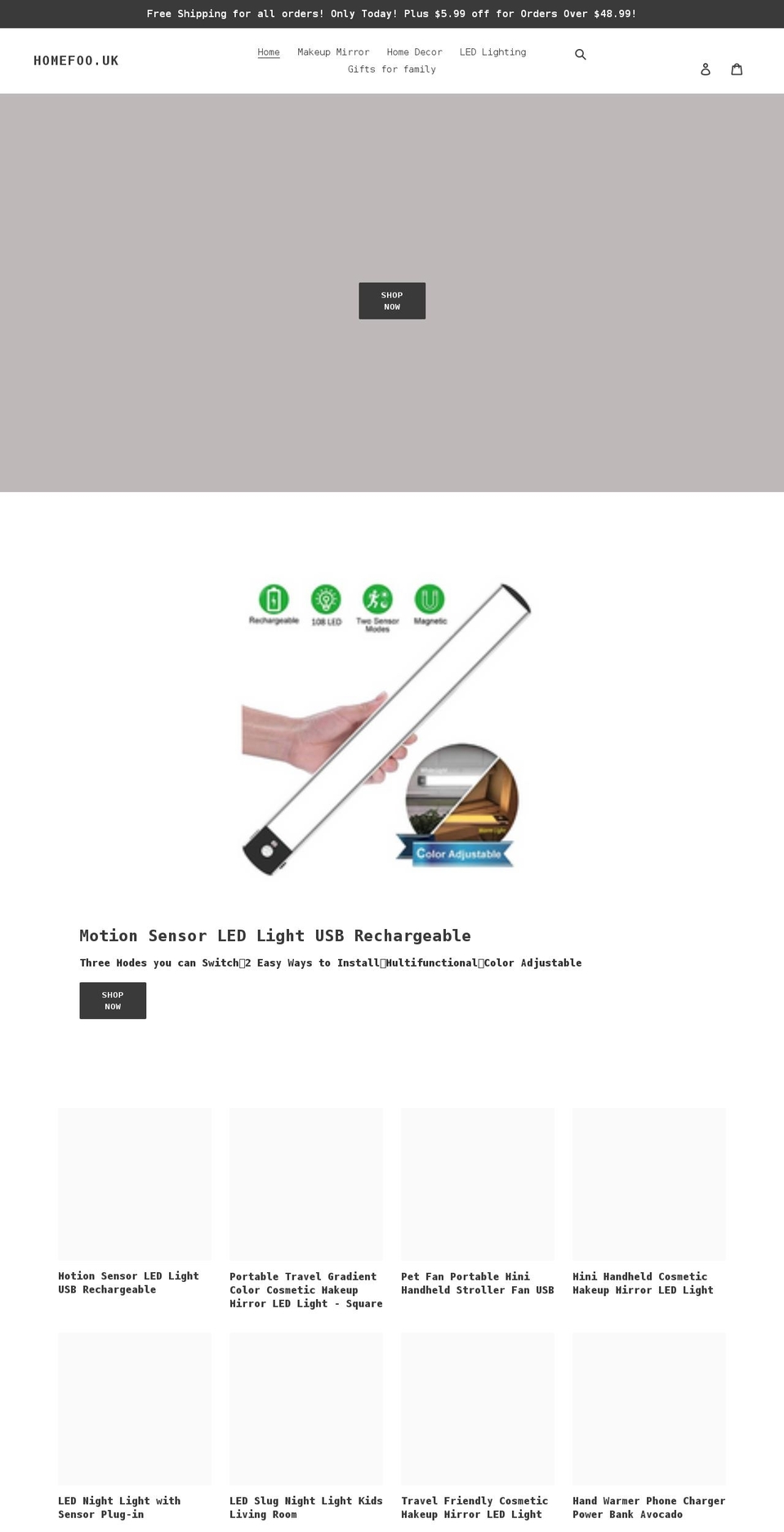 homefoo.com shopify website screenshot