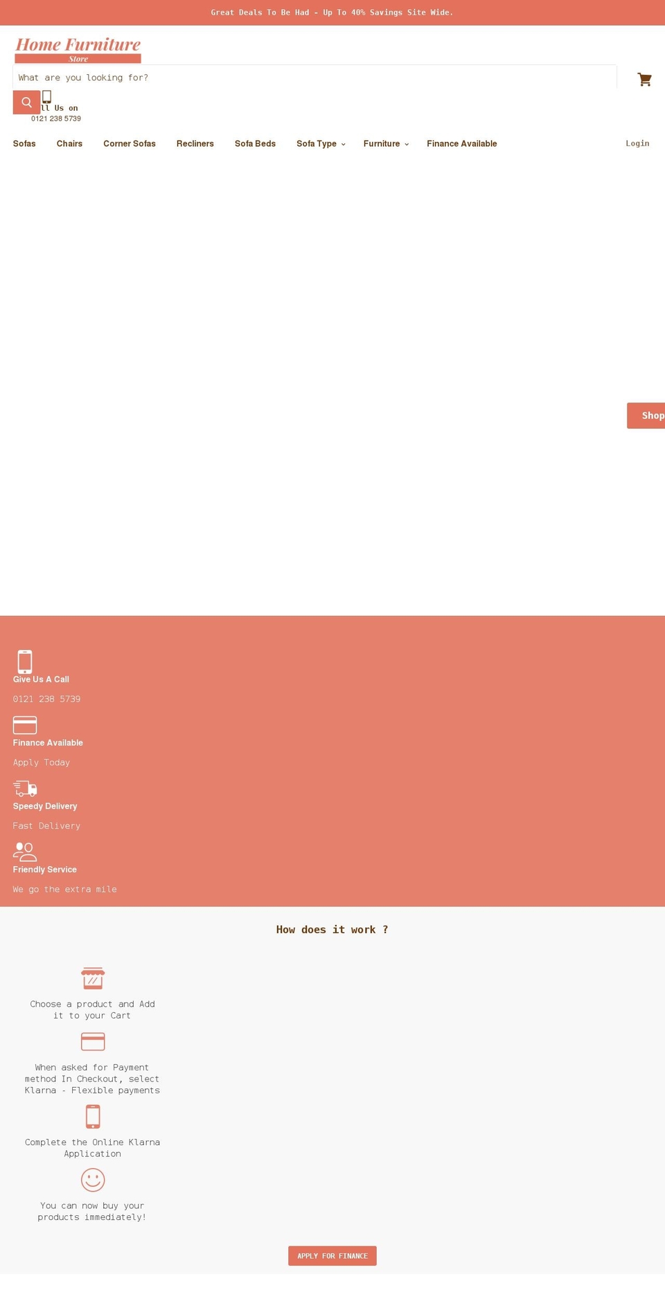 homefurniturestore.co.uk shopify website screenshot