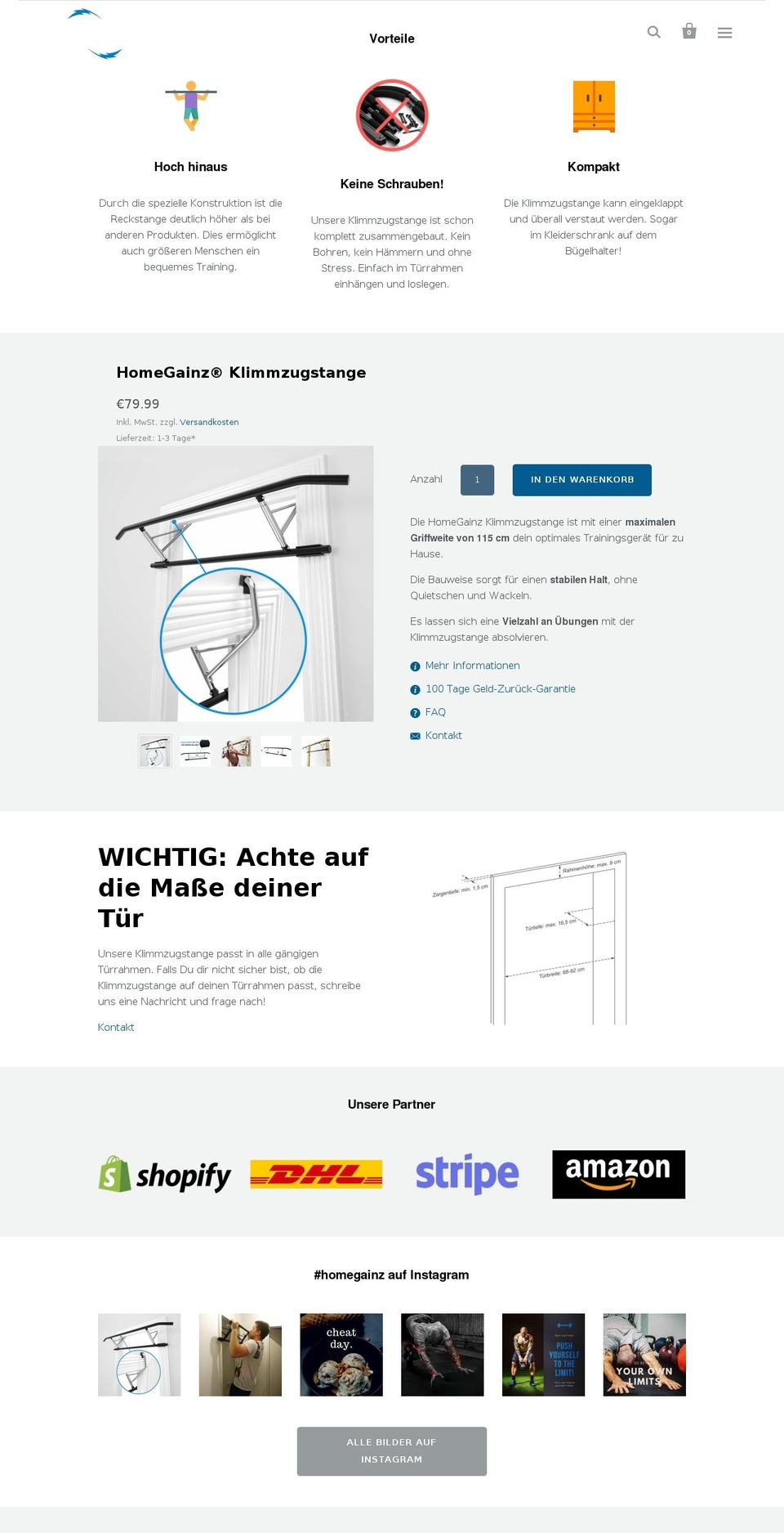 homegainz.com — Shopify storefront screenshot