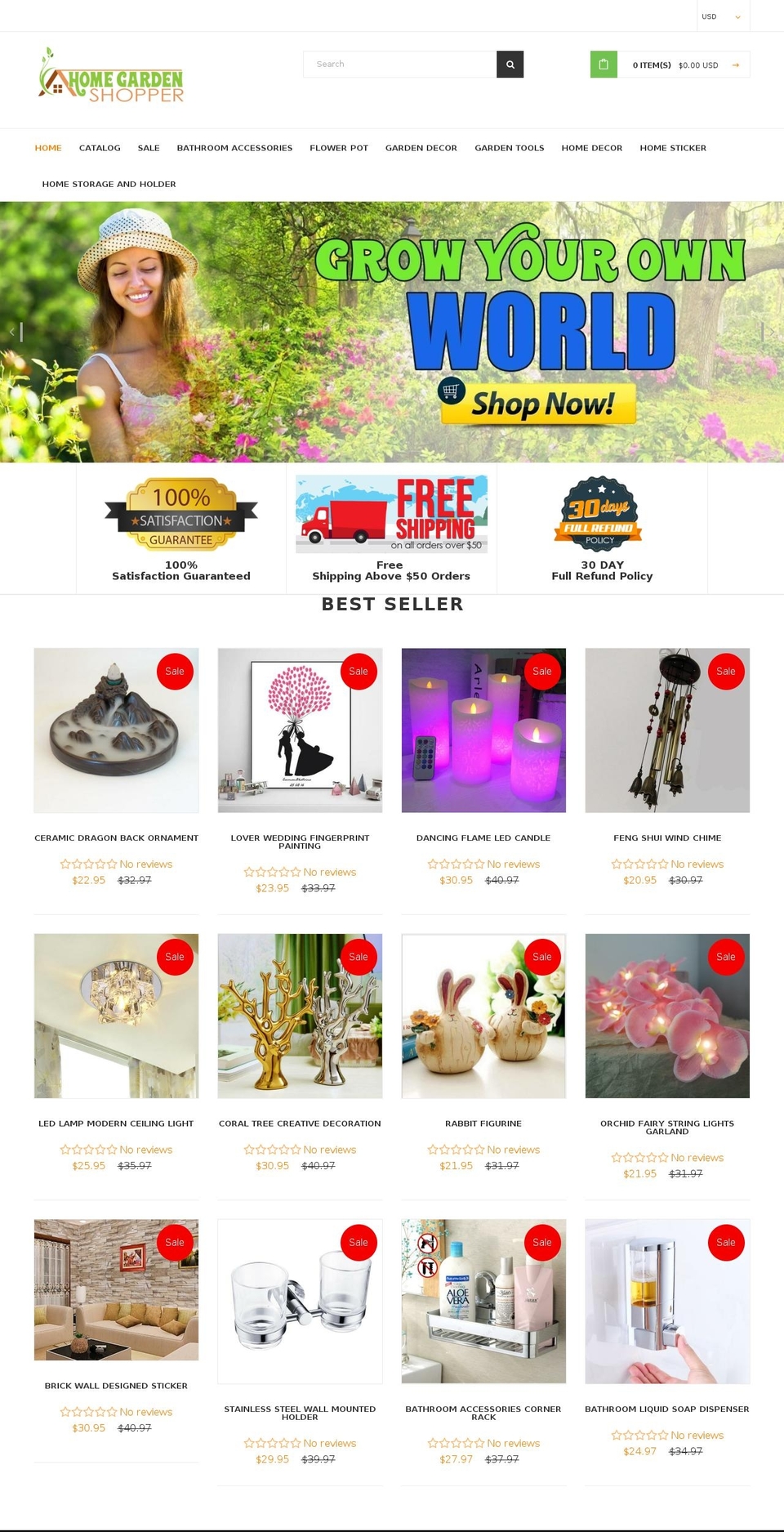 homegardenshopper.com — Shopify storefront screenshot