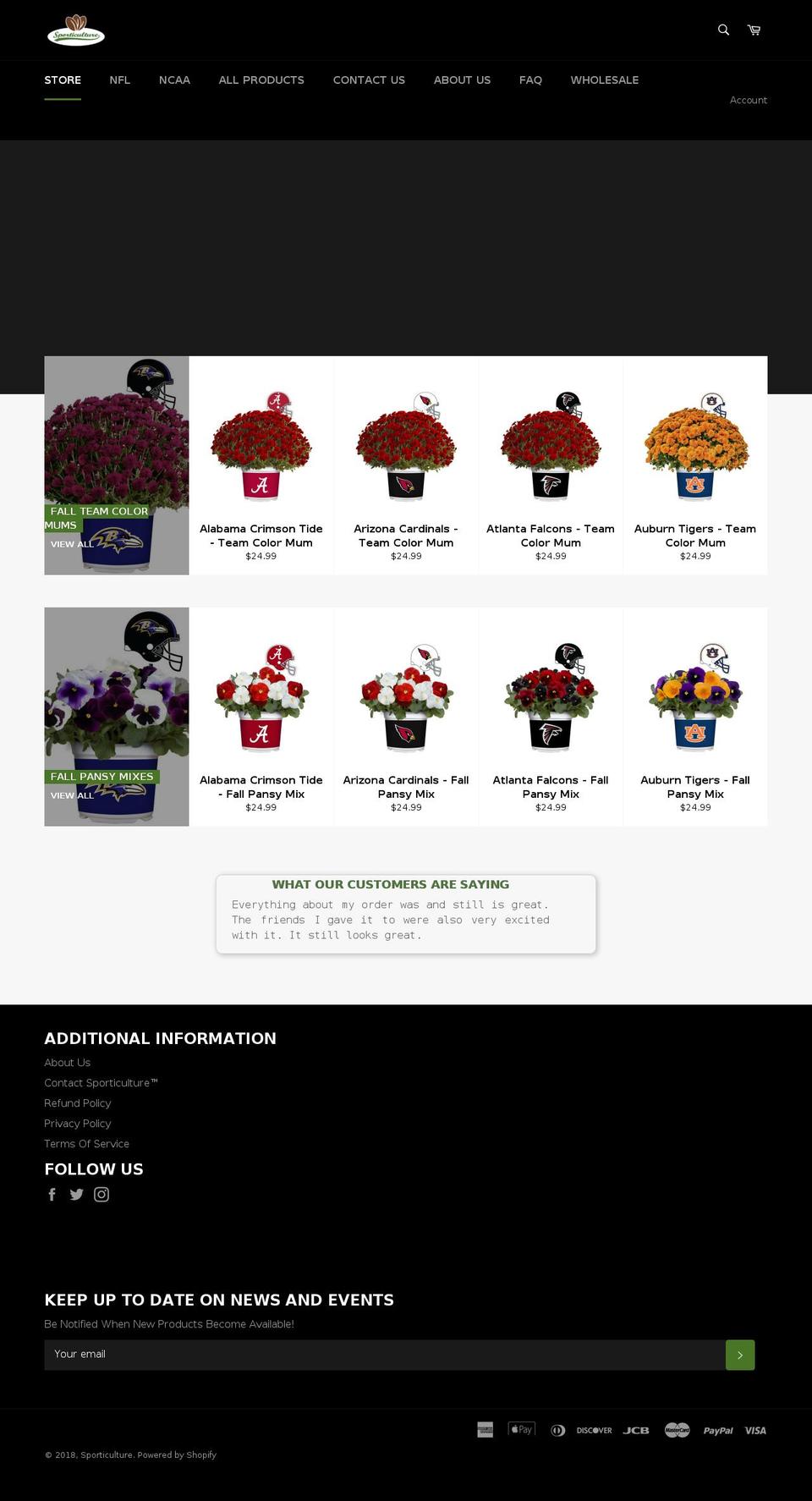 homegating.flowers shopify website screenshot