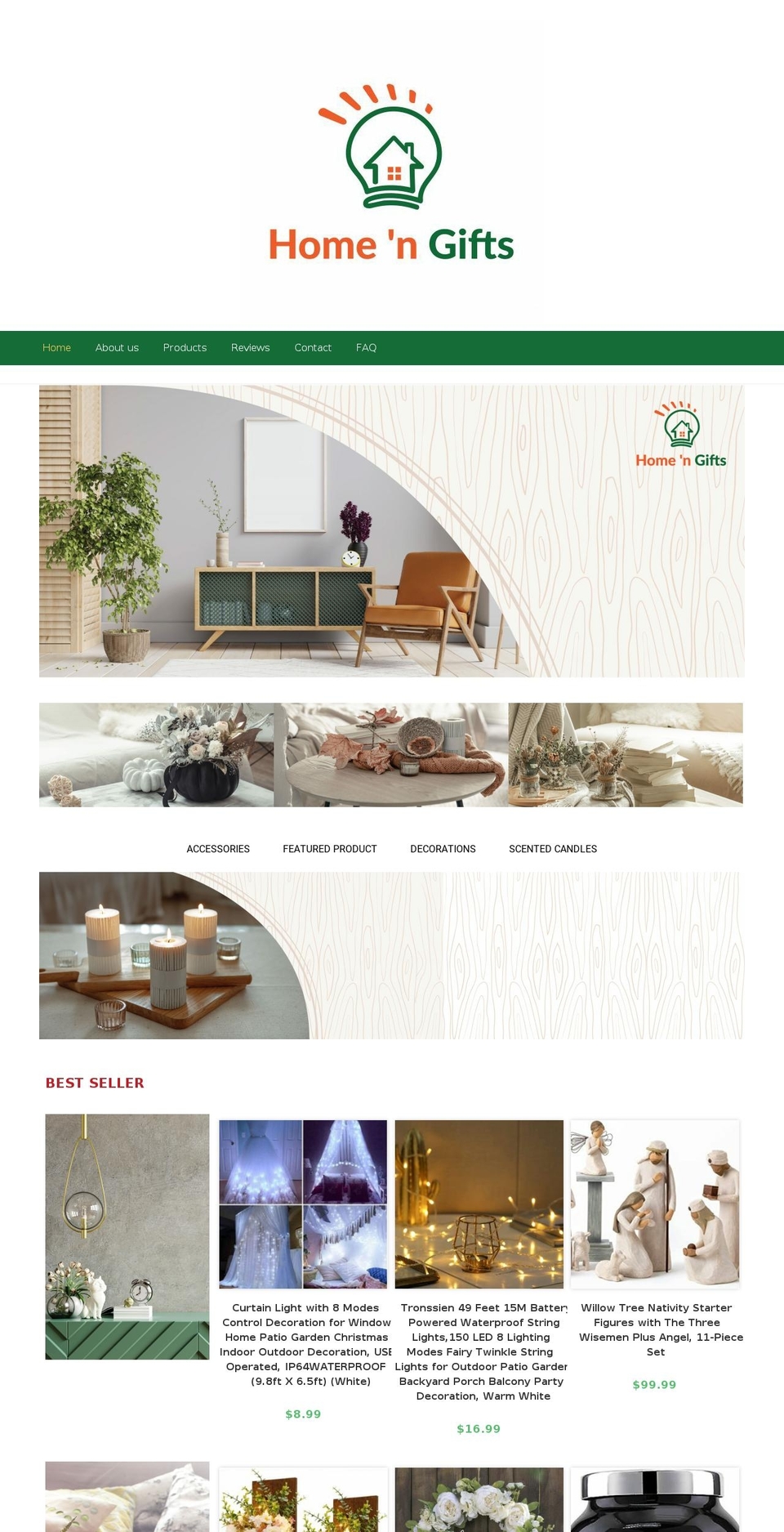 homegiftsshop.com — Shopify storefront screenshot