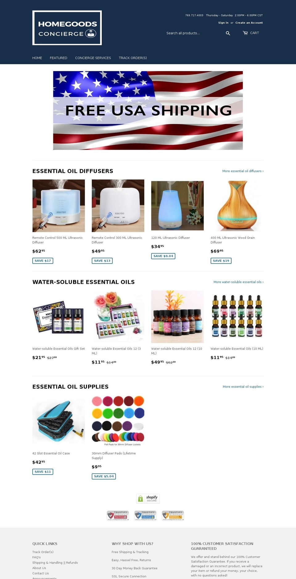 homegoodsconcierge.com — Shopify storefront screenshot