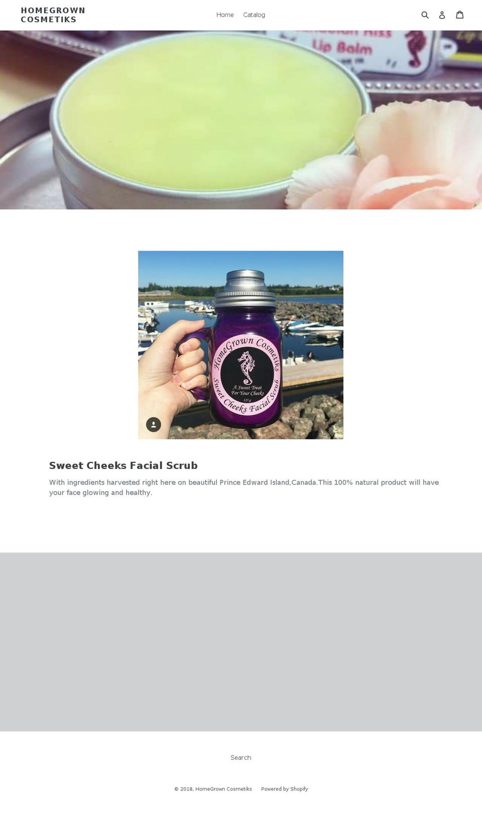 homegrowncosmetiks.com shopify website screenshot