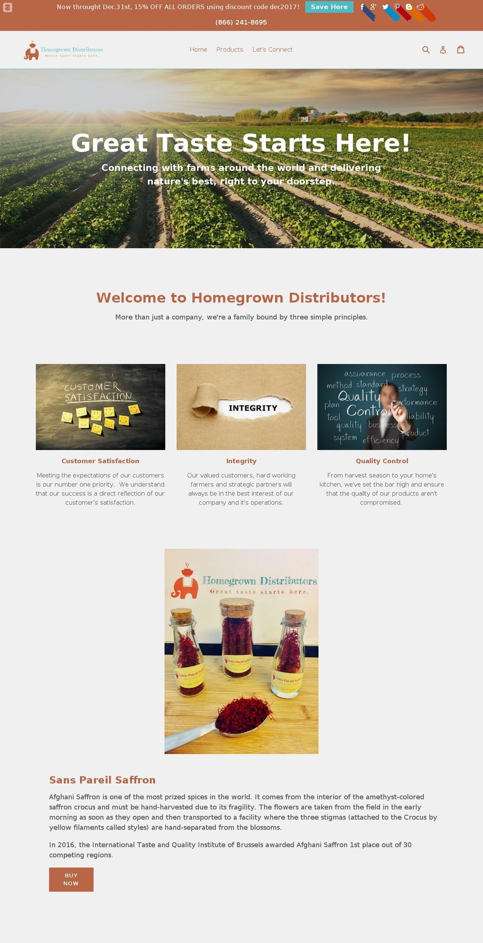 homegrowndist.com shopify website screenshot